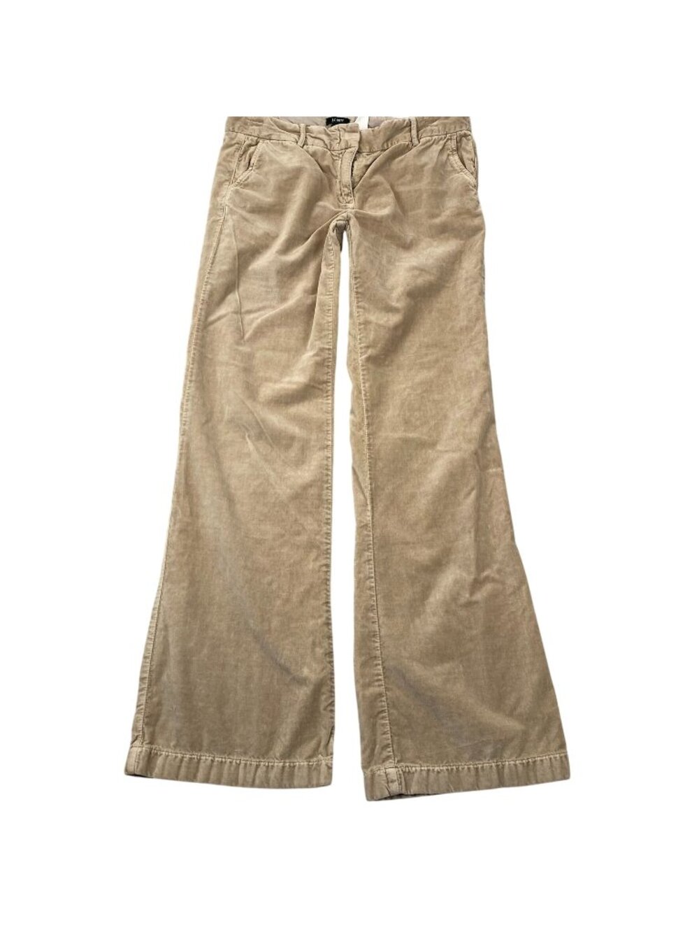J.Crew Womens Pants Size 6 Low Fit Khaki Velour Flared Leg Classic Casual Retro